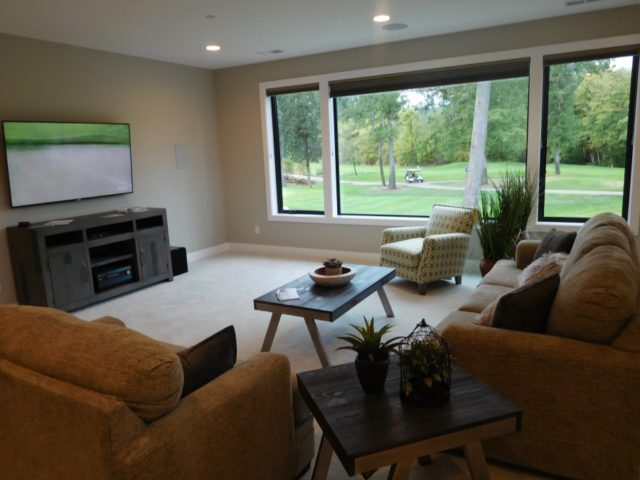 An upper bonus room in the "Vista on the Green" house, by Axiom Homes, has views of the Camas Meadows golf course.