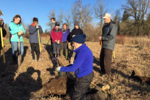 Volunteers plant native trees at Steigerwald Lake National Wildlife Refuge in Washougal. Camas-Washougal Community Chest grants help fund habitat restoration projects at the refuge and at the nearby, environmentally sensitive Gibbons Creek. (Post-Record file photo)