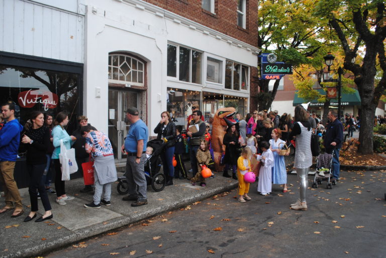 Crowds began to grow after 3 p.m. outside Natalia's Cafe for Boo Bash on Oct. 24.
