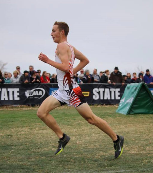 The Washougal High Panthers&#039; Gabriel Dinnel powers to a third-place finish at the state cross-country championships, held Nov. 3, in Pasco, Wash.