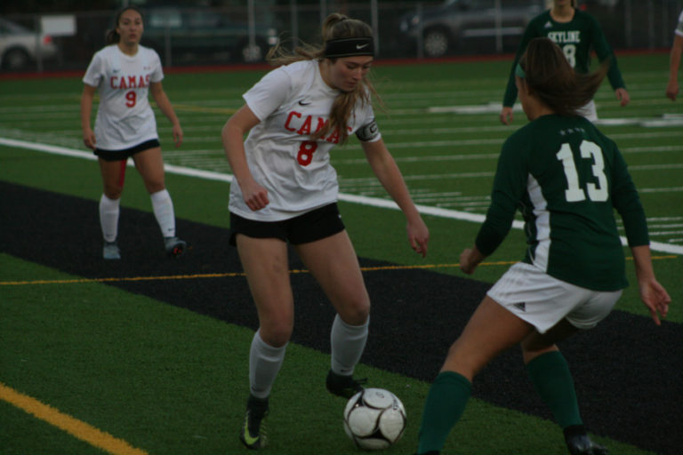 Senior Jazzy Paulson scored the only goal for Camas in the title game with a fast break down the sideline.