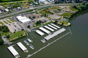 An aerial view of Port of Camas-Washougal properties includes the former Hambleton Lumber Company site (on the right). The port received zero proposals to commercially develop 26.5 acres of land near Washougal Waterfront Park and Trail. (Contributed photo courtesy of Blue Turtle Pro Media)