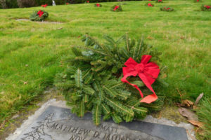 Boy Scouts, Cub Scouts and others placed more than 500 wreaths on veterans' graves Saturday, Dec. 15, 2018, in the Camas Cemetery as part of the national Wreaths Across America event. Camas-Washougal Veterans of Foreign Wars Post 4278 organized the annual ceremony. (Post-Record files)