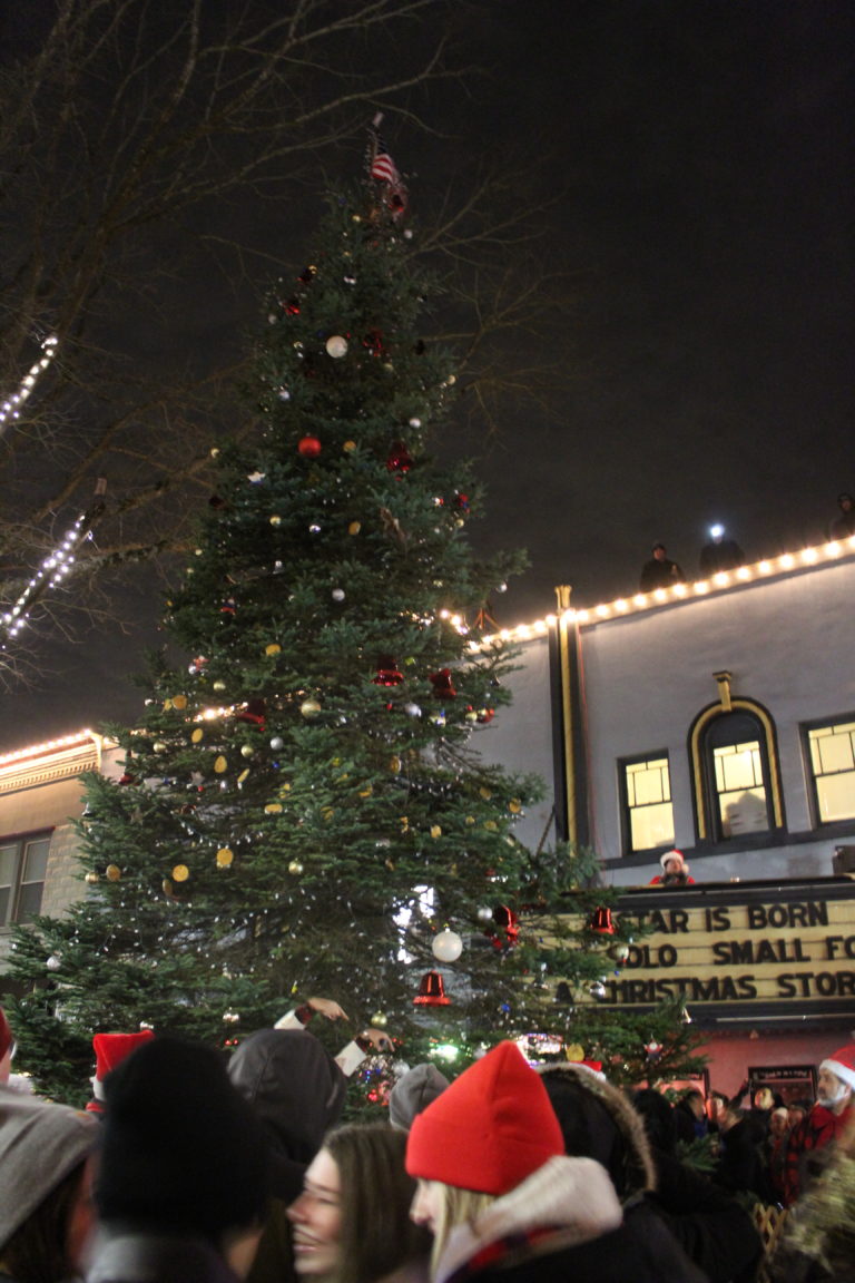 Crowds wait in downtown Camas on Friday, Dec. 7, to see the annual lighting of the Christmas tree at the 2018 Hometown Holidays celebration.