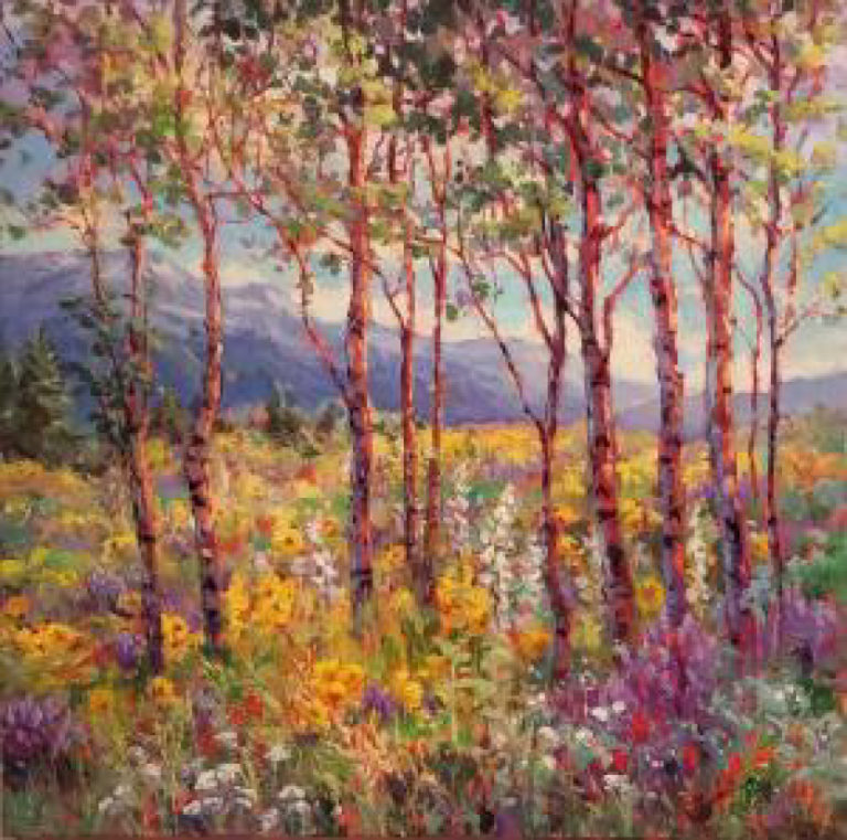 Artist Sharon Engel&#039;s painting &quot;Spring in High Country,&quot; pictured here, will be part of the January art show at the Attic Gallery in Camas.