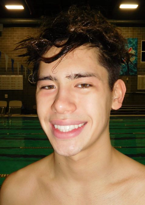Camas boys swim team co-captain Austin Fogel