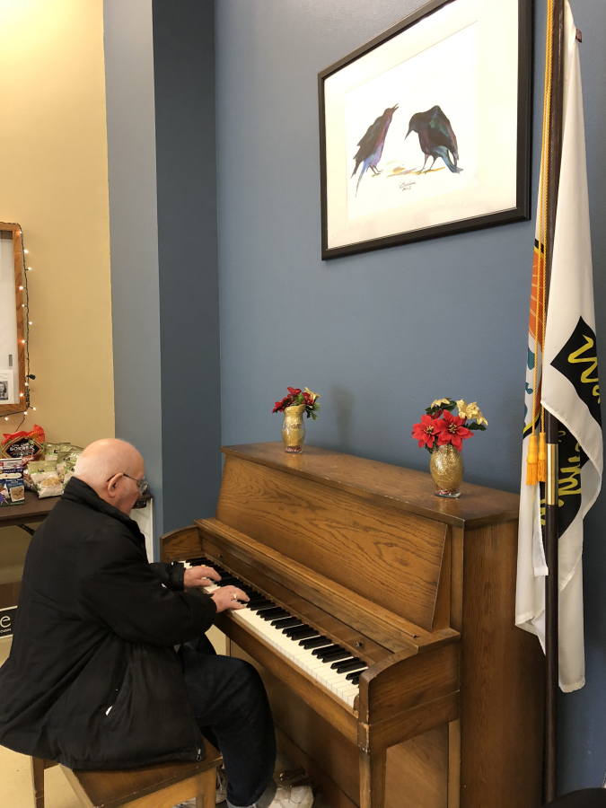 Don Cox, a Washougal artist, plays the piano at the Washougal Senior Center on Monday, Jan. 7.