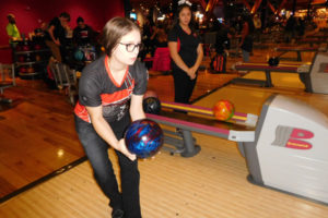 Kimmy Boone, a Camas High junior who is also taking classes at Clark College through the Running Start program, practices with her Camas bowling teammates at Big Al's, in Vancouver.