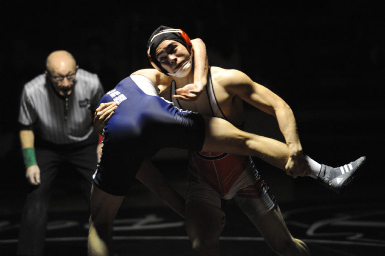 Camas sophomore Dominic Jujihara impresses his coaches by taking control of his match in convincing fashion during a Jan. 9 match against Skyview.