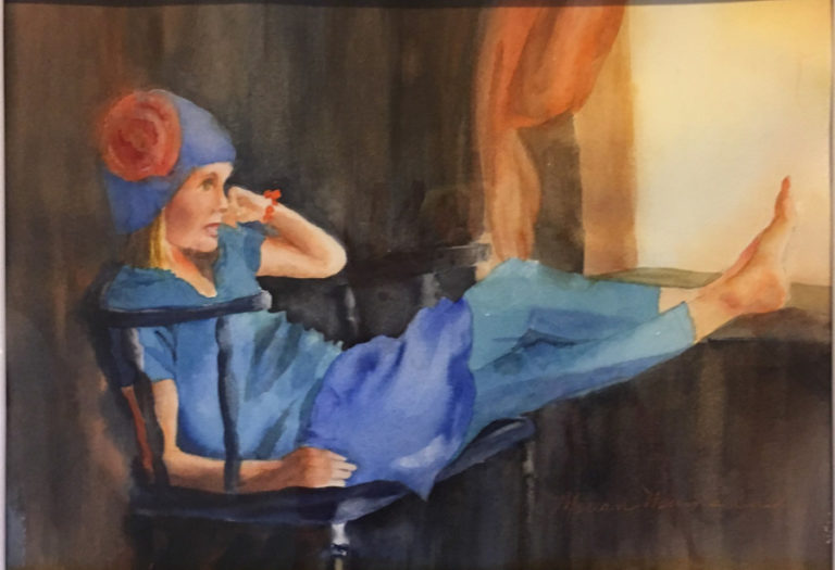 A painting by artist Marian Newmann, one of 24 artists who will show their work at the Second Story Gallery, on the second floor of the Camas Public Library in February and March.