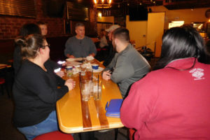 Lance Banaszek (center), owner of Kilted Spirits, talks with friends during a food tasting Jan. 30, at his new Irish pub in downtown Washougal. The family-friendly pub is open daily, and minors can be on the premises until 8 p.m. 