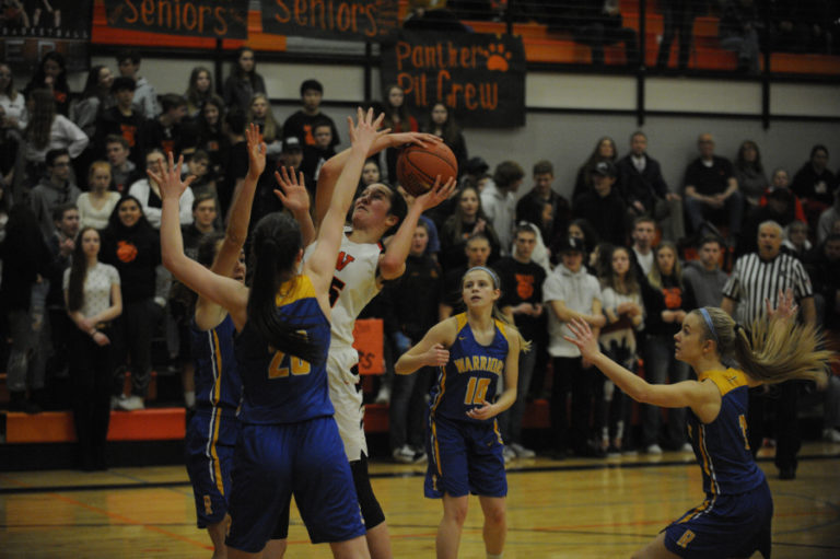 Washougal sophomore Skylar Bea, pictured here at a recent home game, has been a tough defender and rebounder all season.