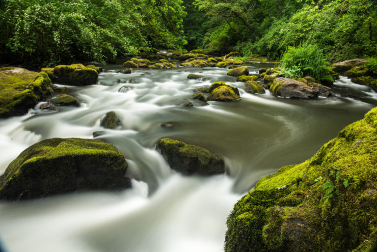 Water rushes over rocks in Lacamas Creek in this photo by Camas photographer Dale C. Larson, which is part of the &quot;Northwest Wonders&quot; show at Second Story Gallery through Saturday, April 27. Contributed photo by Dale C.