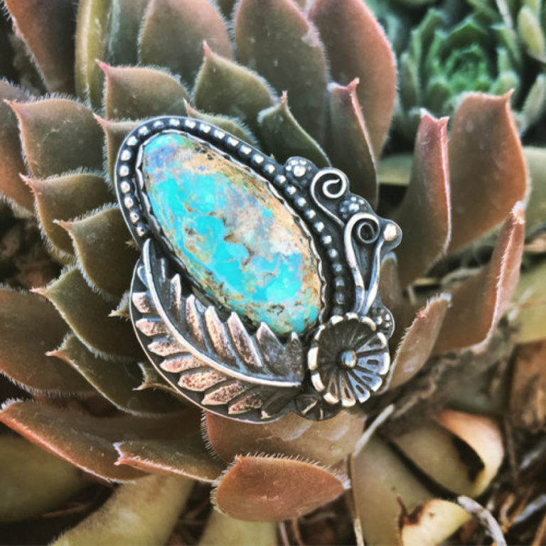 A turquoise and silver ring crafted by Washougal jewelry artist Katy Fenley, who will open her art studio to the public May 11-12, as part of the 2019 Washougal Studio Artists Tour.