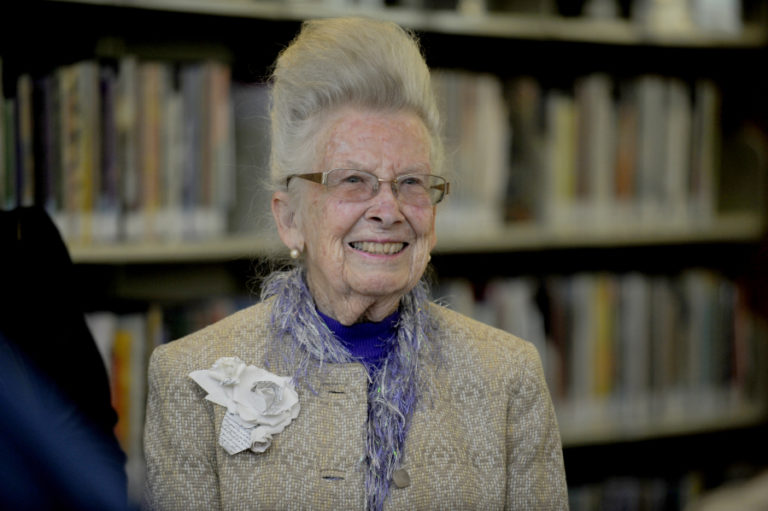 Virginia Warren, 94, is a 1944 Camas High graduate who has been collecting pieces of Camas-Washougal history since her high school days.