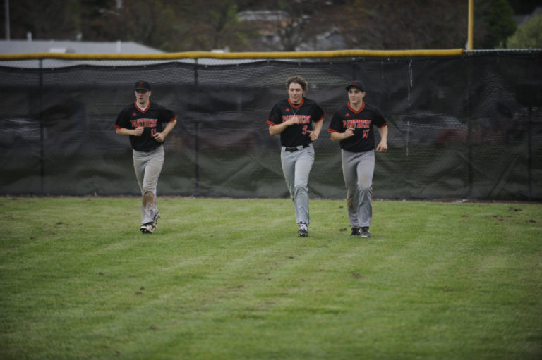 Zach Collins, Julian Jones and Brevan Bea (left to right) have been a big part of the turn-around in Panther baseball this season according to first-year coach Zach Carter (not pictured).