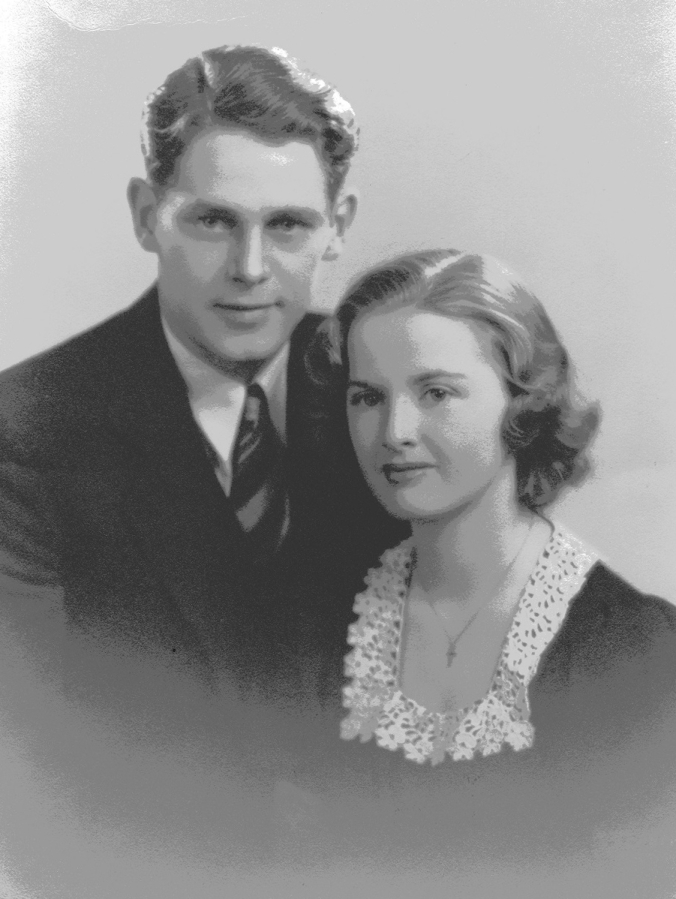 Marian Tuttle-Crum (right) is pictured here with her first husband and &quot;love of her life,&quot; Jack Tuttle, in a photo taken shortly after the couple married in 1936. Marian, of Camas, will turn 100 on Friday, May 10.