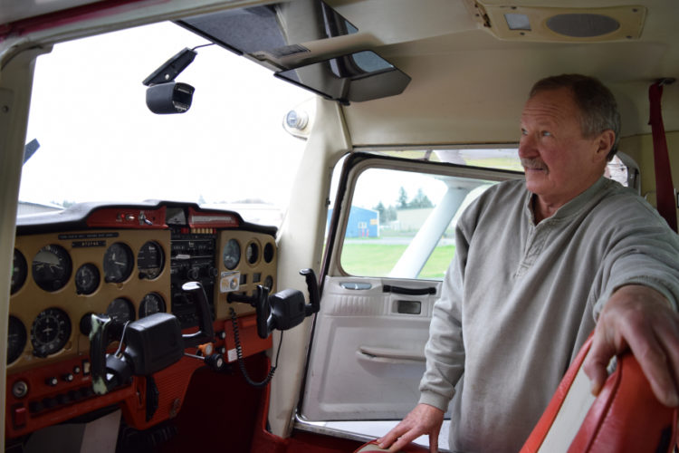 (Post-Record file photo)
Dennis Kozacek shows a Post-Record reporter the inside of a Cessna 150 aircraft used by flight instructors at ATC Camas during an April 2018 photo shoot. Kozacek, 70, of Ridgefield, was killed this week in a small plane crash near La Center.  