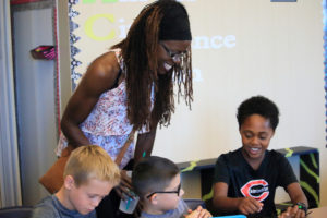 Camas School District assistant superintendent Charlene Williams interacts with a group of students. Williams has taken a lead role in the development of the district's new equity policy. (Contributed photo courtesy of Camas School District)