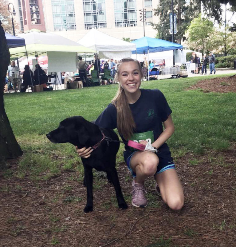 Amelia Pullen, pictured with her dog, Cienna, is one of four valedictorians for the Washougal High School class of 2019.
