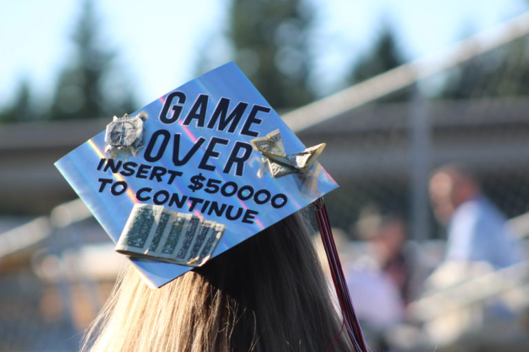 (Photo by Kelly Moyer/Post-Record)
One of the more clever caps seen at the June 14 Camas High School class of 2019 graduation ceremony.