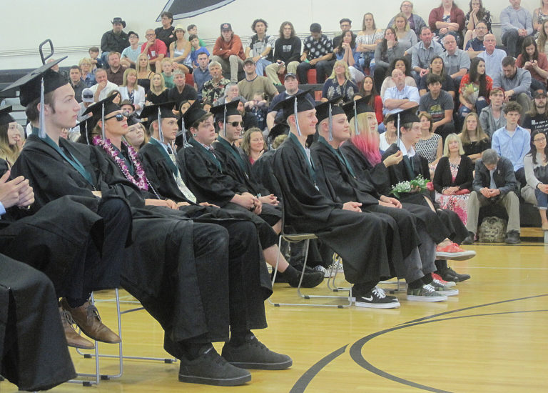 (Photo by Doug Flanagan/Post-Record)
Hayes Freedom High School graduates listen to a speech at their class of 2019 graduation ceremony June 15.