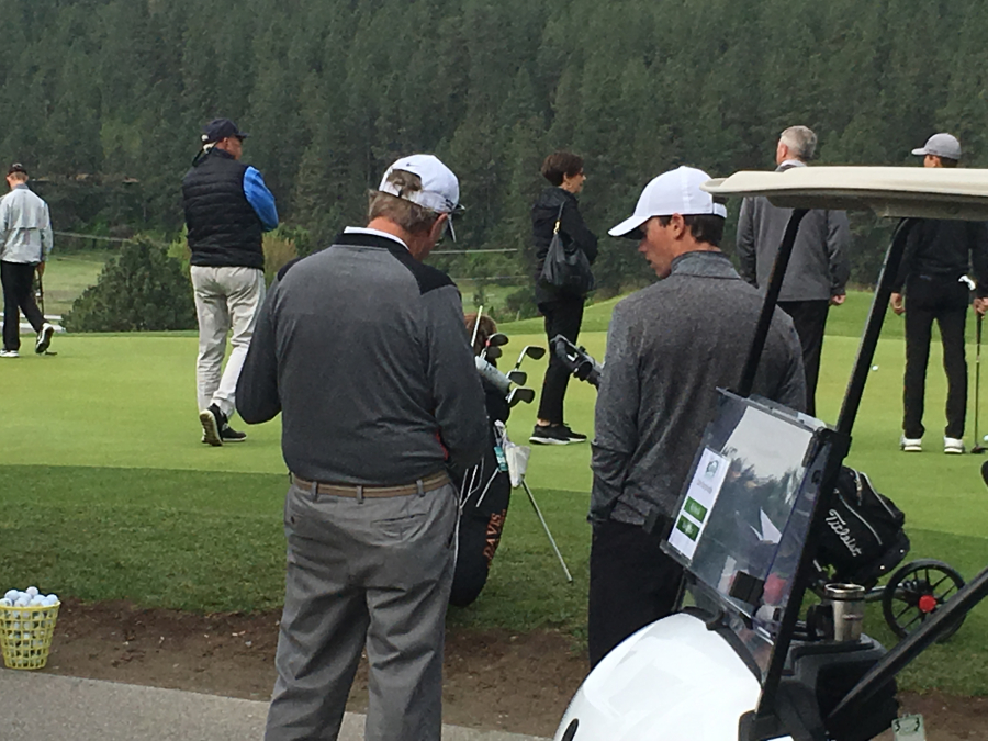 Contributed photo courtesy of Lee Huntington 
 Camas sophomore Owen Huntington discusses strategy with Papermakers coach Ed Givens during the 4A state tournament in Spokane on May 21. (Post-Record file photo)