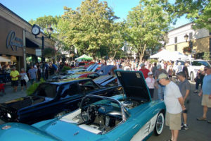 (Photo courtesy of the Downtown Camas Association)
Visitors to downtown Camas admire classic vehicles on Northeast Fourth Avenue during the 2018 Camas Car Show. This year’s show, the 14th annual, will run from 3 to 8 p.m., Saturday, June 29. 