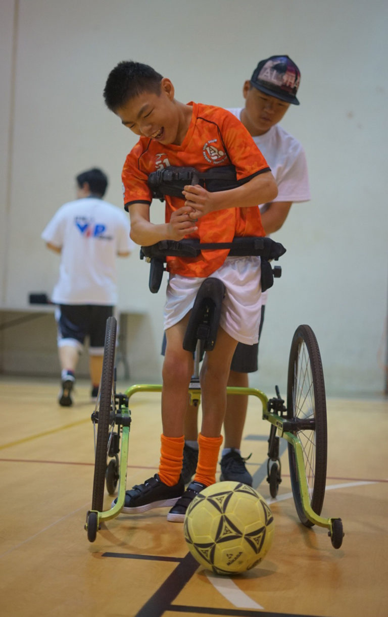 Brandt Yoshino, “our inspiration,” according to Kendra Horvath. Yoshino’s brother Austin founded G-Trainer LLC, which endeavors to produce a new device to assist people like Brandt who have mobility disorders.