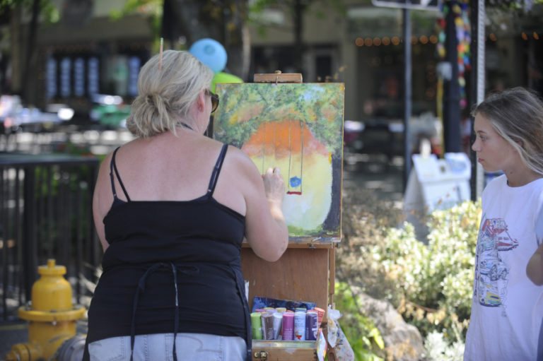 Artists line the streets of Camas for the July 28 Picnic in Color event.
