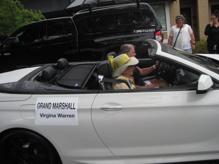 Camas Days Grand Marshall Virginia Warren (yellow hat) rides through the Camas Days Grand Parade on Saturday, July 27.