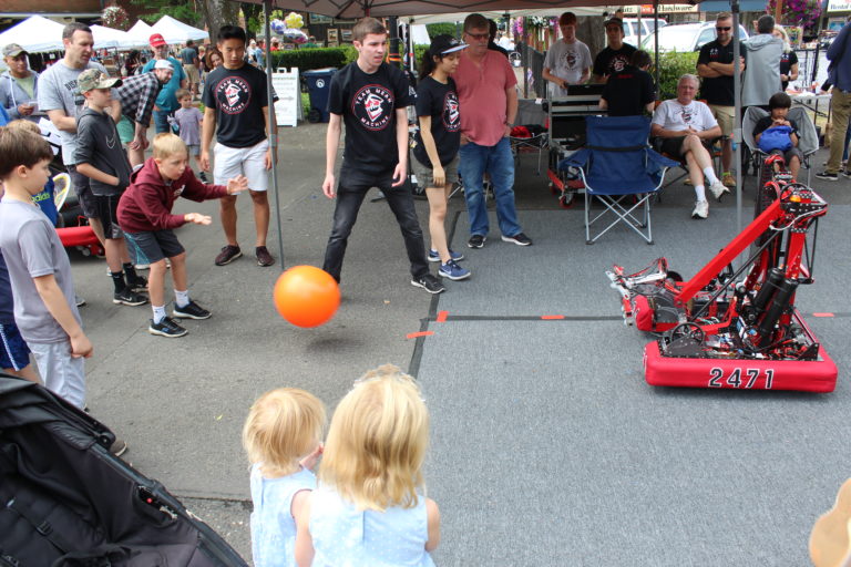 Team Mean Machine, a robotics team comprised of Camas, Washougal, Discovery and Hockinson high school students, performed a number of demonstrations during Camas Days on Saturday, July 27.