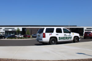 (Photos by Kelly Moyer/Post-Record)
A Clark County Sheriff’s Office vehicle is parked outside Discovery High School in Camas on Monday, Aug. 5, where hundreds of Southwest Washington school leaders gathered for the 2019 School Administrators’ Emergency Training Summit. 