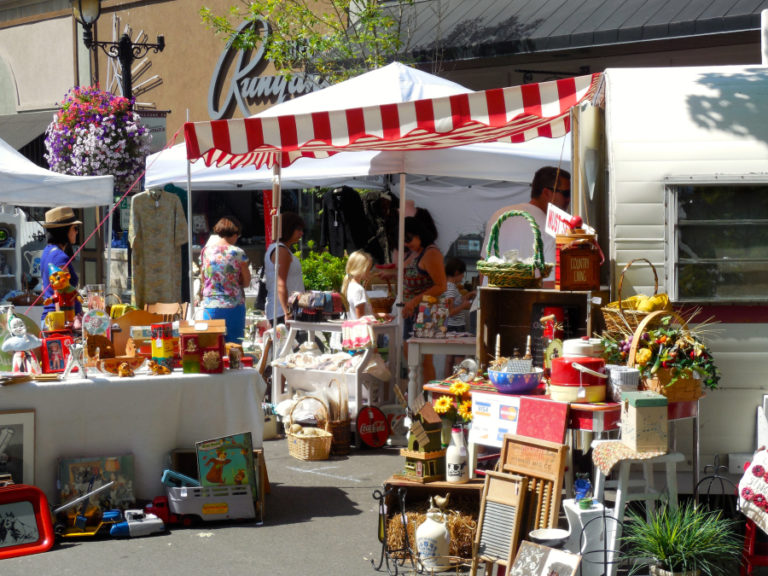 Shoppers peruse the assortment of vintage home and garden goods at a past Vintage &amp; Art Faire in downtown Camas. This year&#039;s event will be held from 9 a.m. to 3 p.m., Saturday, Aug.