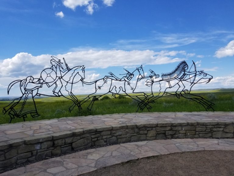 A Native American memorial adorns the Little Bighorn National Battlefield Monument in Crow Agency, Mont. Doug and Julie Norcross of Washougal, and Rick and Bobbi Foster and Arnie Hoag and Linda Wade of Vancouver visited the site during their Route 66 vacation in July.