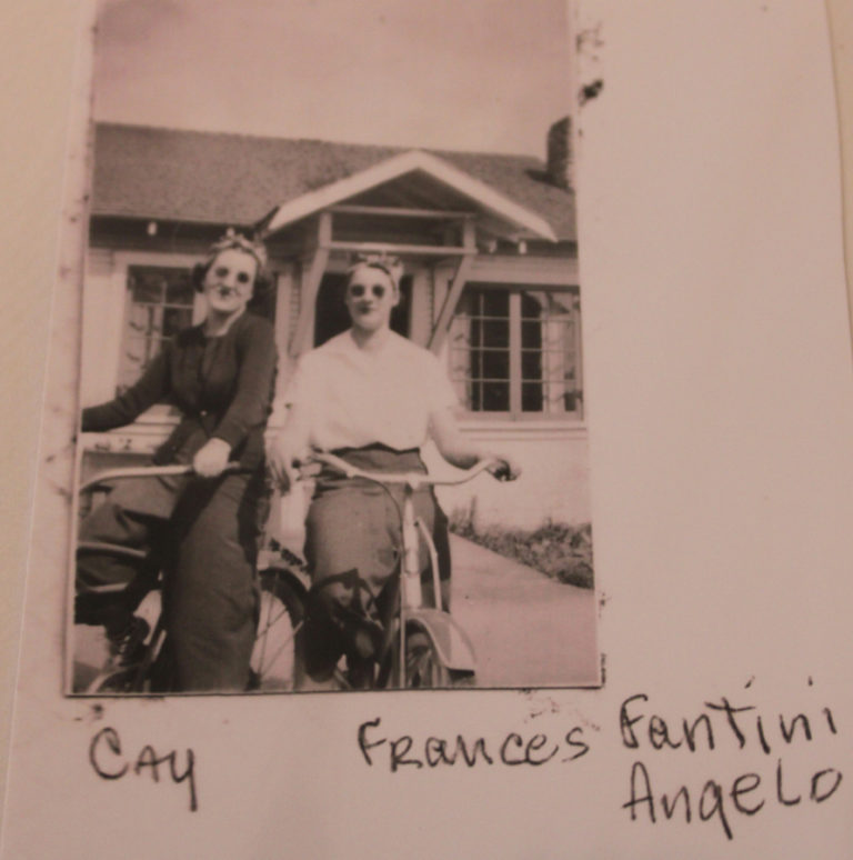 Cay Knapp Smith (left) and her school friend, Frances Fantini Angelo (right), are pictured as teenagers in 1930s Camas.