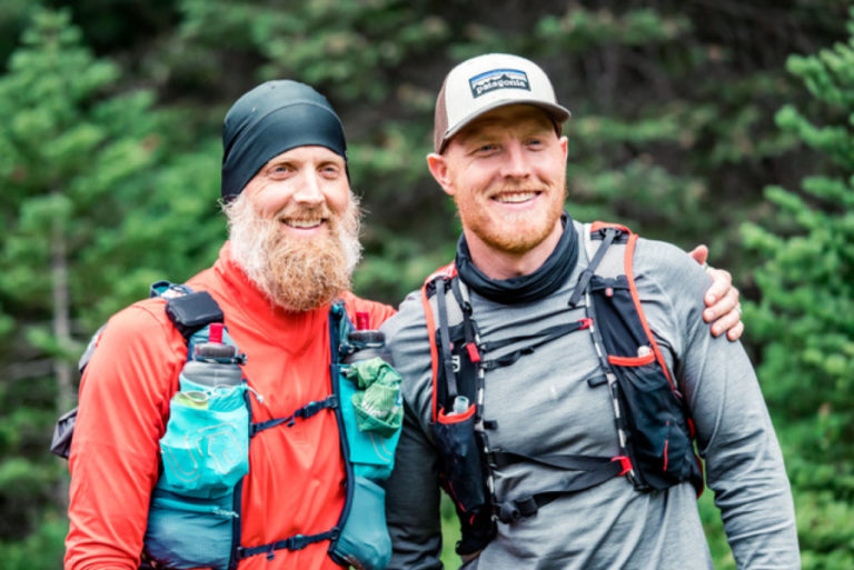 Dave Stinchfield (left) poses with his brother Tom at mile 140 of the Bigfoot 200 ultramarathon earlier this month.  Tom paced Dave for almost 30 miles on the race&#039;s third day.