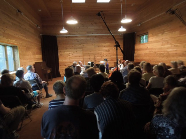The Crystal Chamber Music Hall on Livingston Mountain is made from cedar for a better sound and can hold 65 guests.