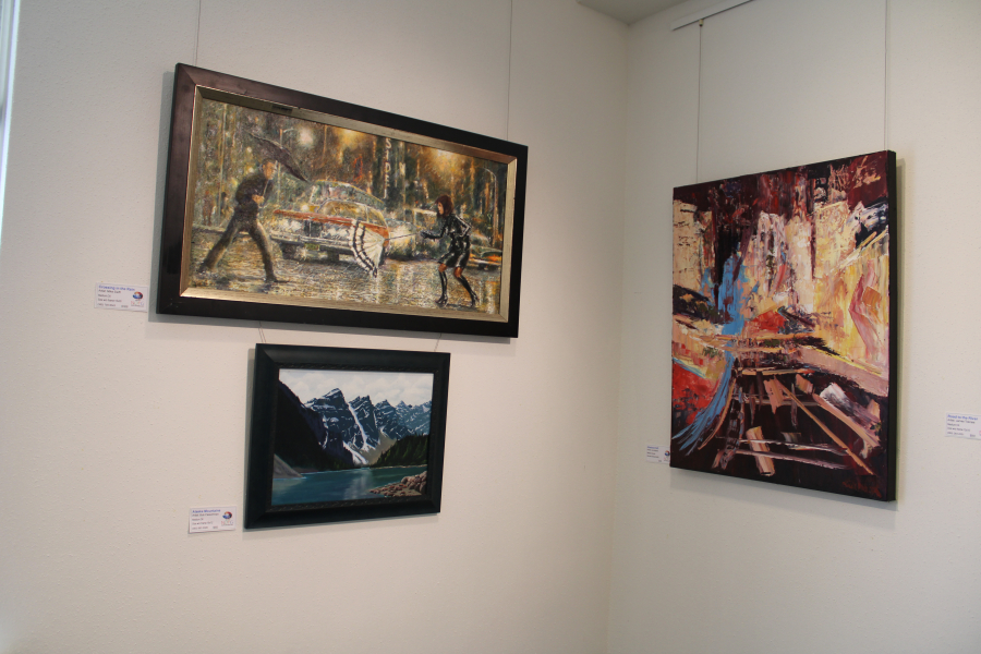 Paintings by members of the Northwest Oil Painters Guild hang at Second Story Gallery.