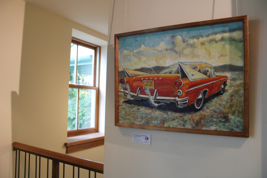 "'57 Dodge in the Desert," a painting by Mike Swift, hangs at Camas' Second Story Gallery.