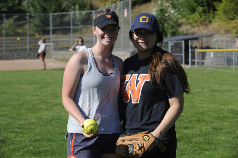Washougal High School seniors Audrey Thompson and Elaina Tauialo worked together to convince school officials to add a slowpitch softball team.