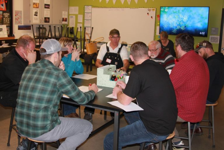 Members of the Washougal School District&#039;s Career Technical Education advisory committee chat with local business leaders during a &quot;Career Technical Education Business Connection&quot; event at Washougal High School on Thursday, Oct. 17.