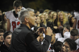 Camas High School head football coach Jon Eagle reacts during the Papermakers' game against Skyview High School on Oct. 24, 2019. (Post-Record files)