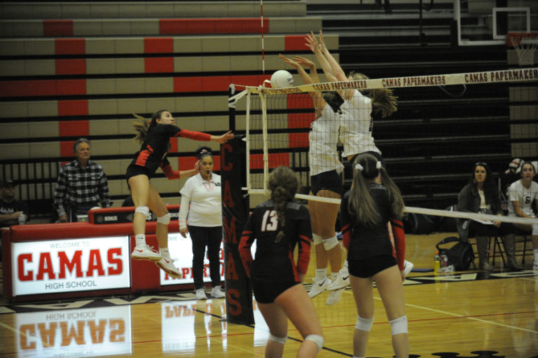 Photo by Wayne Havrelly 
 Camas senior Emma Villaluz had 13 kills and 12 digs for Camas as the team lost to Skyview in a five set tiebreaker on Oct. 31.