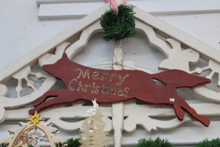 Kelly Moyer/Post-Record 
 A &quot;Merry Christmas&quot; sign hangs inside Camas Antiques. The antique mall is one of several downtown Camas businesses participating in this weekend&#039;s &quot;Little Box Friday&quot; and &quot;Shop Small Saturday&quot; holiday shopping events.