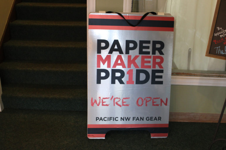 If the sign is out, Papermaker Pride, located at 417 N.E.