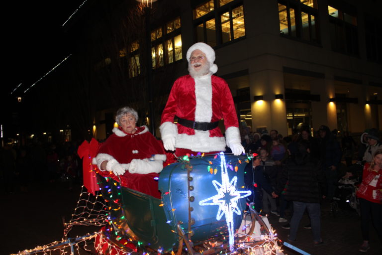 A vintage sleigh, donated by the Camas-Washougal Historical Society to the city of Washougal earlier this month, debuted at the 2019 Washougal Lighted Christmas Parade. “When Santa Claus saw the sleigh, he extremely excited about it,” said Suzanne Grover, the city’s parks and cemetery director. “Mrs. Claus thought it was cool.
