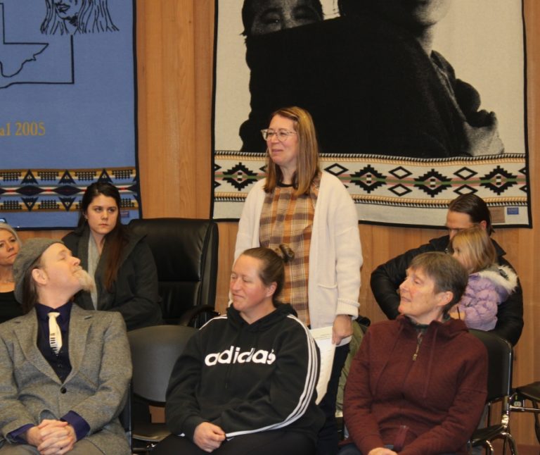 Doug Flanagan/Post-Record
Christy Caplan speaks during a Washougal city council meeting on Jan. 13. Caplan, a writer and blogger, was one of nine people appointed to the city&#039;s new arts commission. (Doug Flanagan/Post-Record)