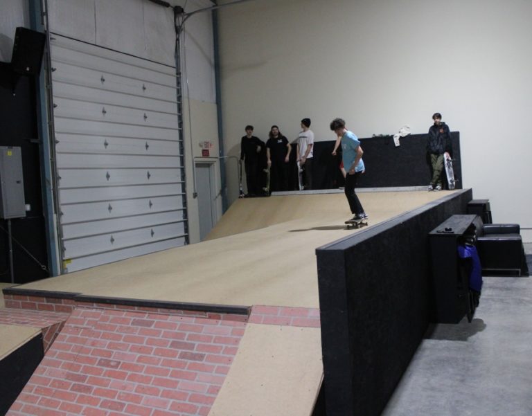 Skaters and scooter users ride a half-pipe ramp at Lunchmoney Indoor Skate Park in Washougal on Jan. 23, 2020.