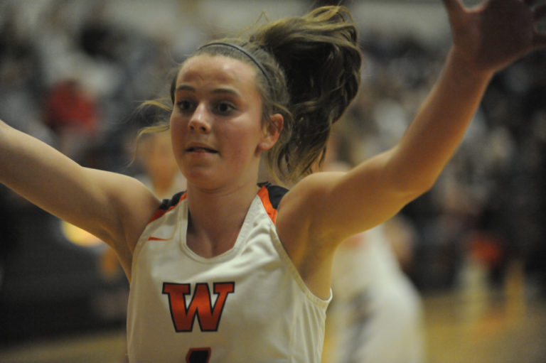 Washougal sophomore Jaiden Bea puts defensive pressure on an inbounds play during the Panthers&#039; win over R.A. Long on Feb. 10.